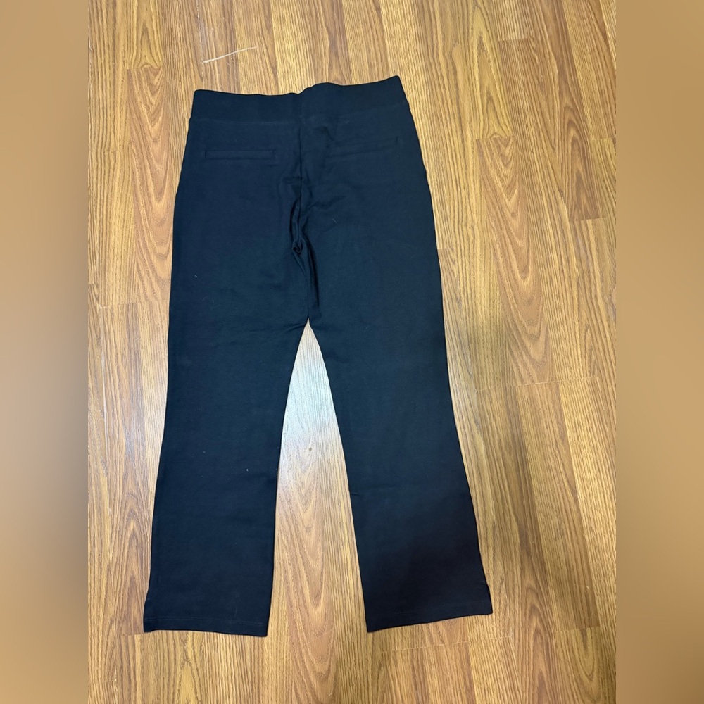 Quince Ultra Stretch Ponte Kick Flare Black Pants Size Medium. - Picture 4 of 7